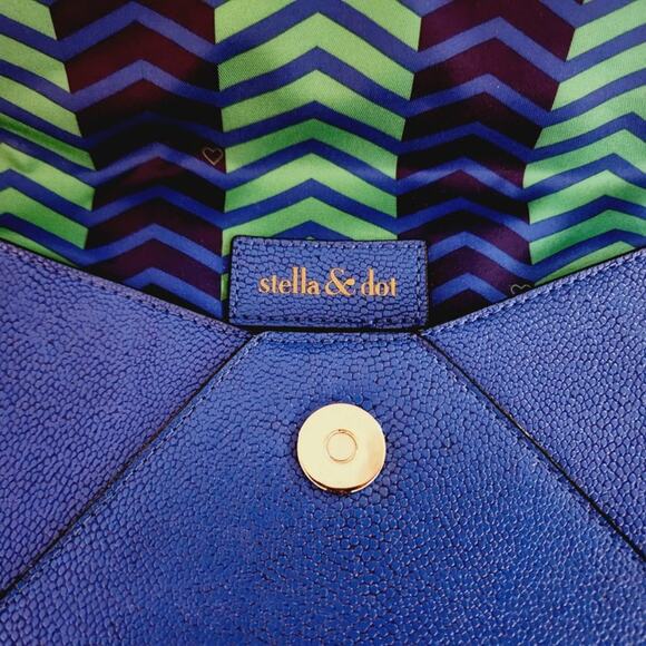 Stella & Dot Cobalt Blue Women's Envelope Wristlet Clutch - Picture 6 of 8